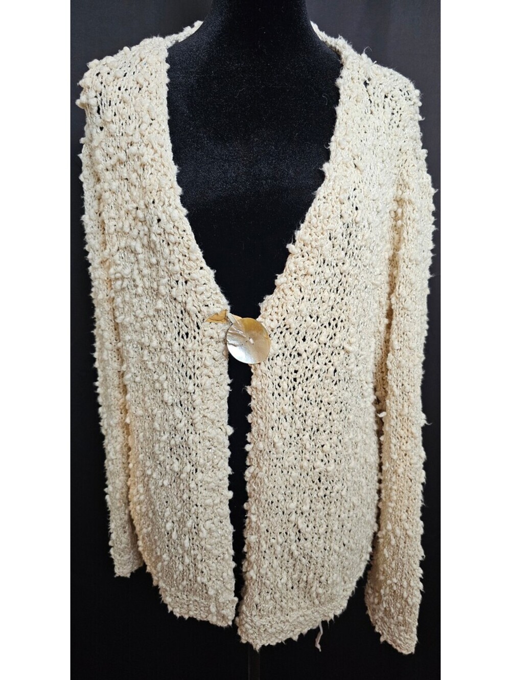 Soft Surroundings Cardigan Cream Women S Handmade with Shell
